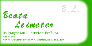 beata leimeter business card